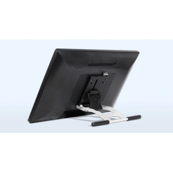 Folding base for secure stand in high traffic environment.